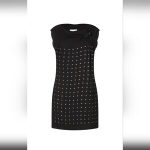 Dimora Black Sleeveless Mini Dress With Metal Studs